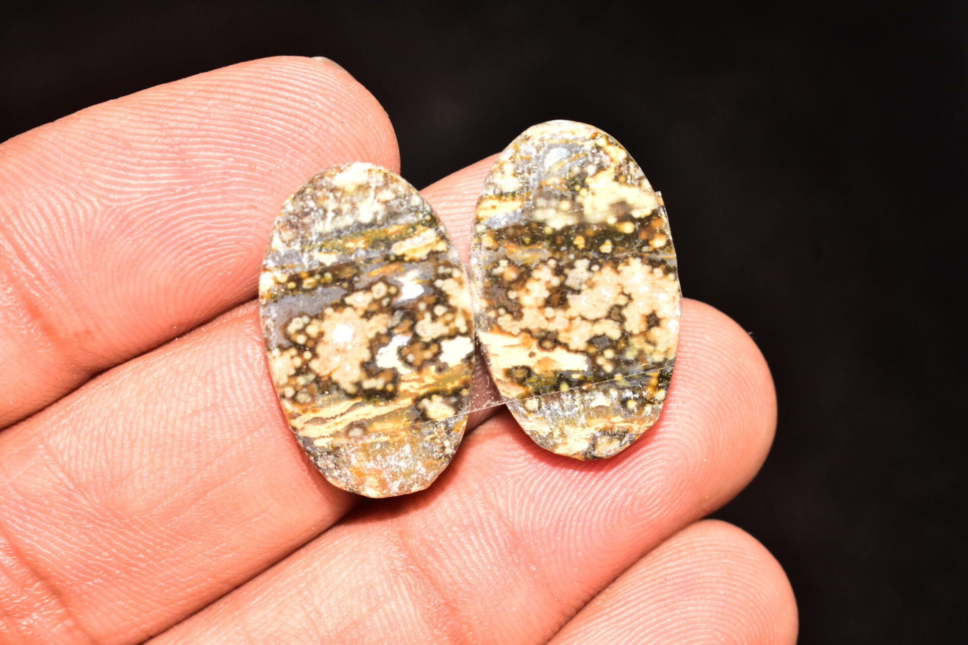 Ocean Jasper Pair Cabochon / Top Quality Ocean Jasper Pair Gemstone / Oval Shape / 25.00 Ct. / 23x14x4 mm. Loose Gemstone / Q-969 - Image 4