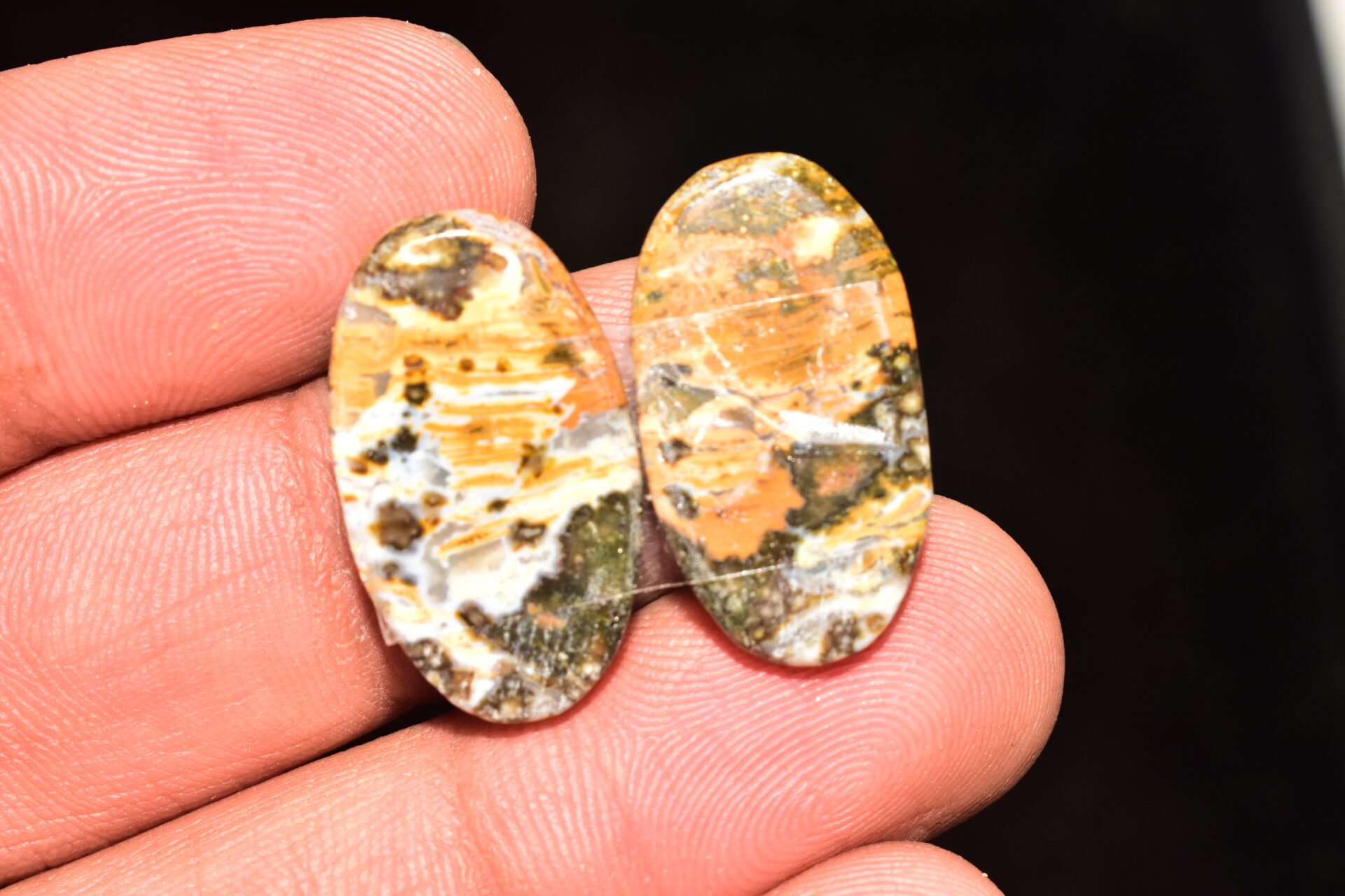 Ocean Jasper Pair Cabochon / Top Quality Ocean Jasper Pair Gemstone / Oval Shape / 29.95 Ct. / 24x13x5 mm. Loose Gemstone / Q-977 - Image 4