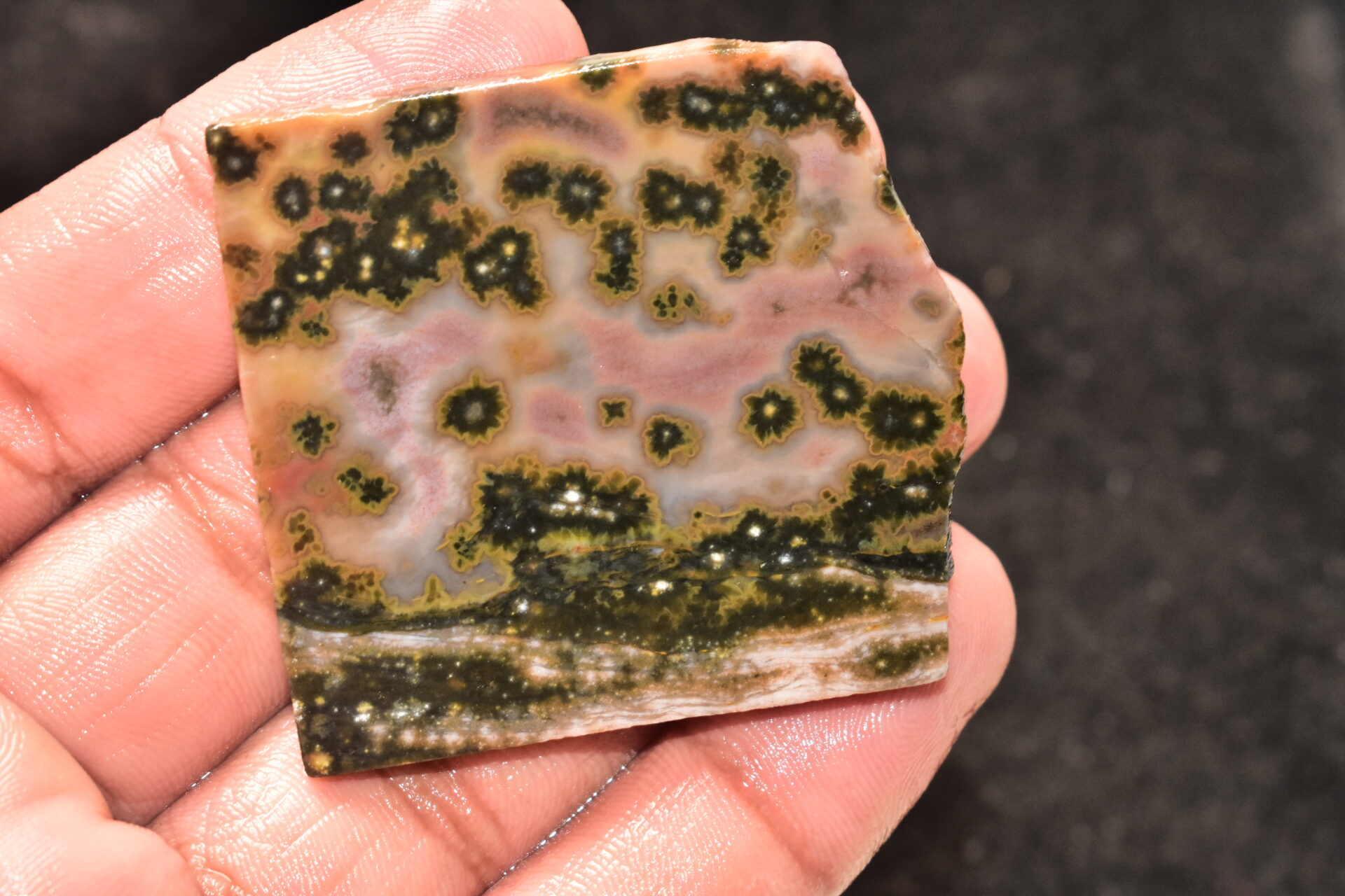 Ocean Jasper Slice Cabochon / Top Quality Ocean Jasper Gemstone / Slice / 117.45 Ct. / 50x47x5 mm. Loose Gemstone A-223 - Image 5