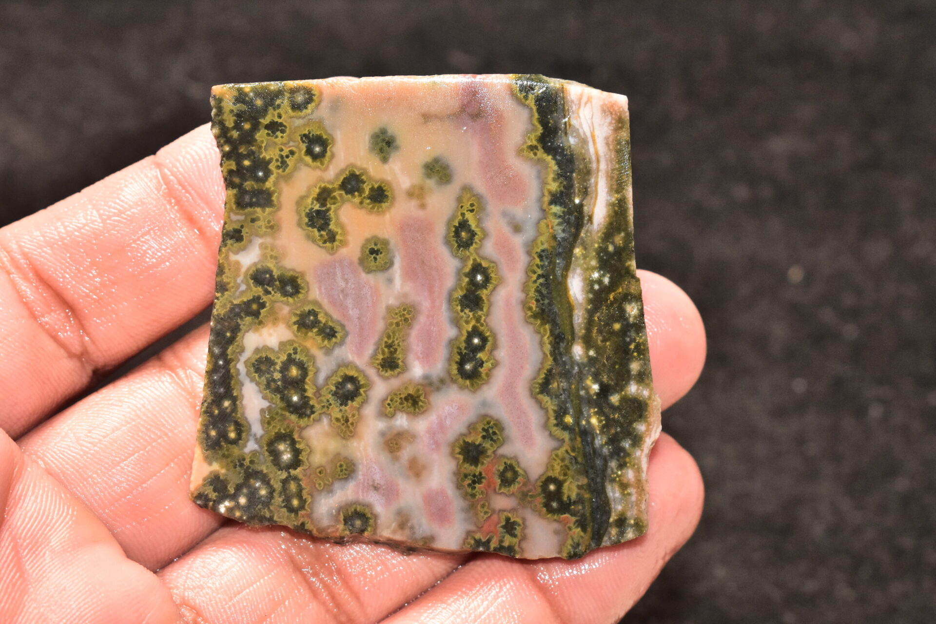 Ocean Jasper Slice Cabochon / Top Quality Ocean Jasper Gemstone / Slice / 162.65 Ct. / 55x54x5 mm. Loose Gemstone A-222
