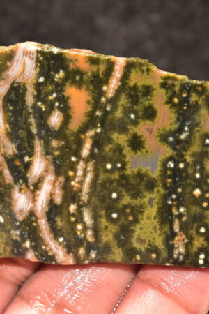 Ocean Jasper Slice Cabochon / Top Quality Ocean Jasper Gemstone / Slice / 185.55 Ct. / 57x46x6 mm. Loose Gemstone A-213