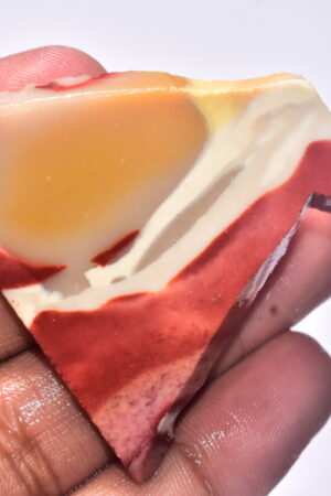 Mookaite Slice Cabochon / Red & Yellow Mookaite Slice Gemstone / Slice / 105.00 Ct. / 56x47x5 mm. / Loose Gemstone / A-231