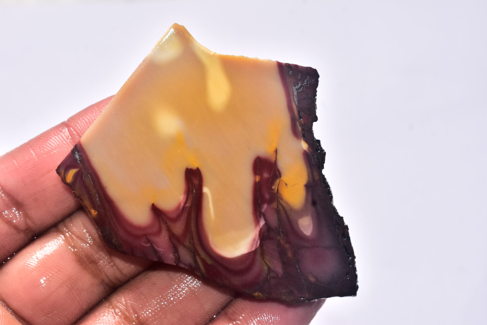 Mookaite Slice Cabochon / Red & Yellow Mookaite Slice Gemstone / Slice / 170.90 Ct. / 73x52x5 mm. / Loose Gemstone / A-238 - Image 2