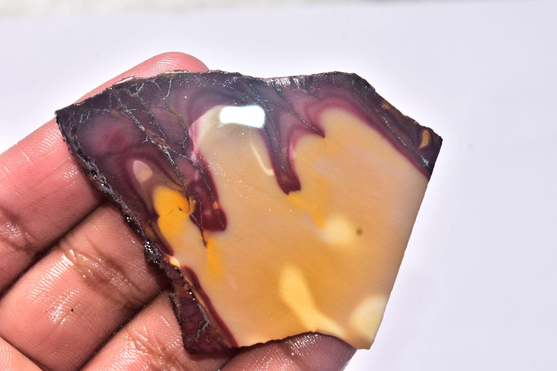Mookaite Slice Cabochon / Red & Yellow Mookaite Slice Gemstone / Slice / 170.90 Ct. / 73x52x5 mm. / Loose Gemstone / A-238
