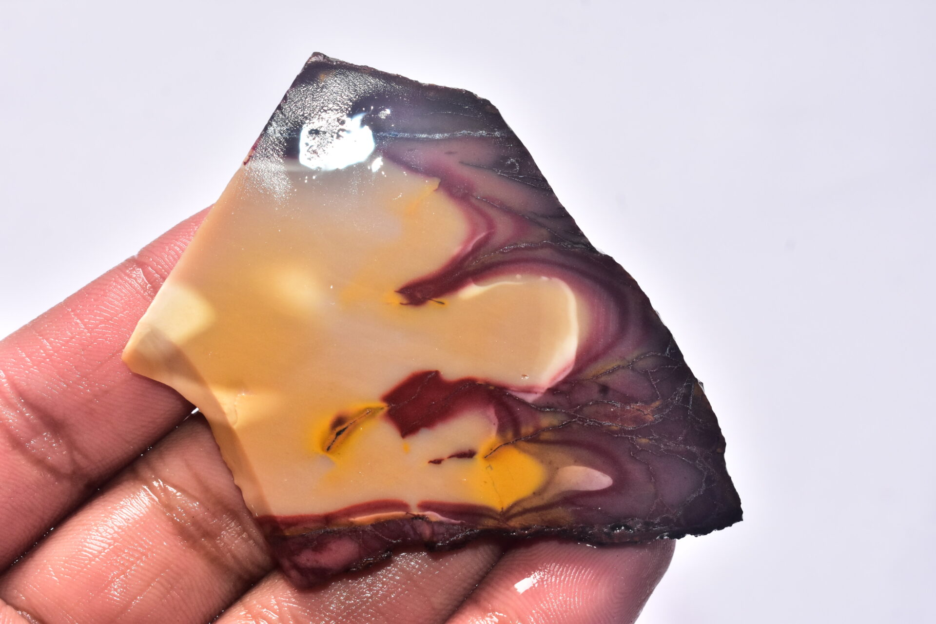 Mookaite Slice Cabochon / Red & Yellow Mookaite Slice Gemstone / Slice / 170.90 Ct. / 73x52x5 mm. / Loose Gemstone / A-238 - Image 4