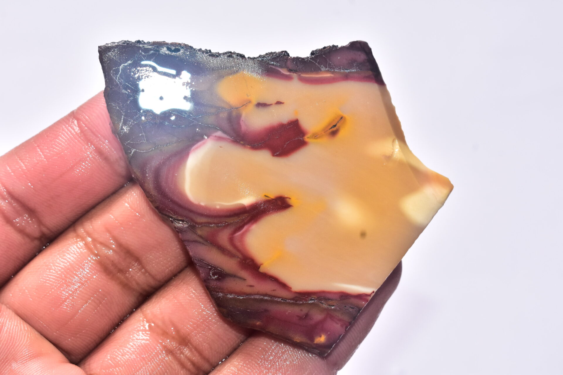 Mookaite Slice Cabochon / Red & Yellow Mookaite Slice Gemstone / Slice / 170.90 Ct. / 73x52x5 mm. / Loose Gemstone / A-238 - Image 5