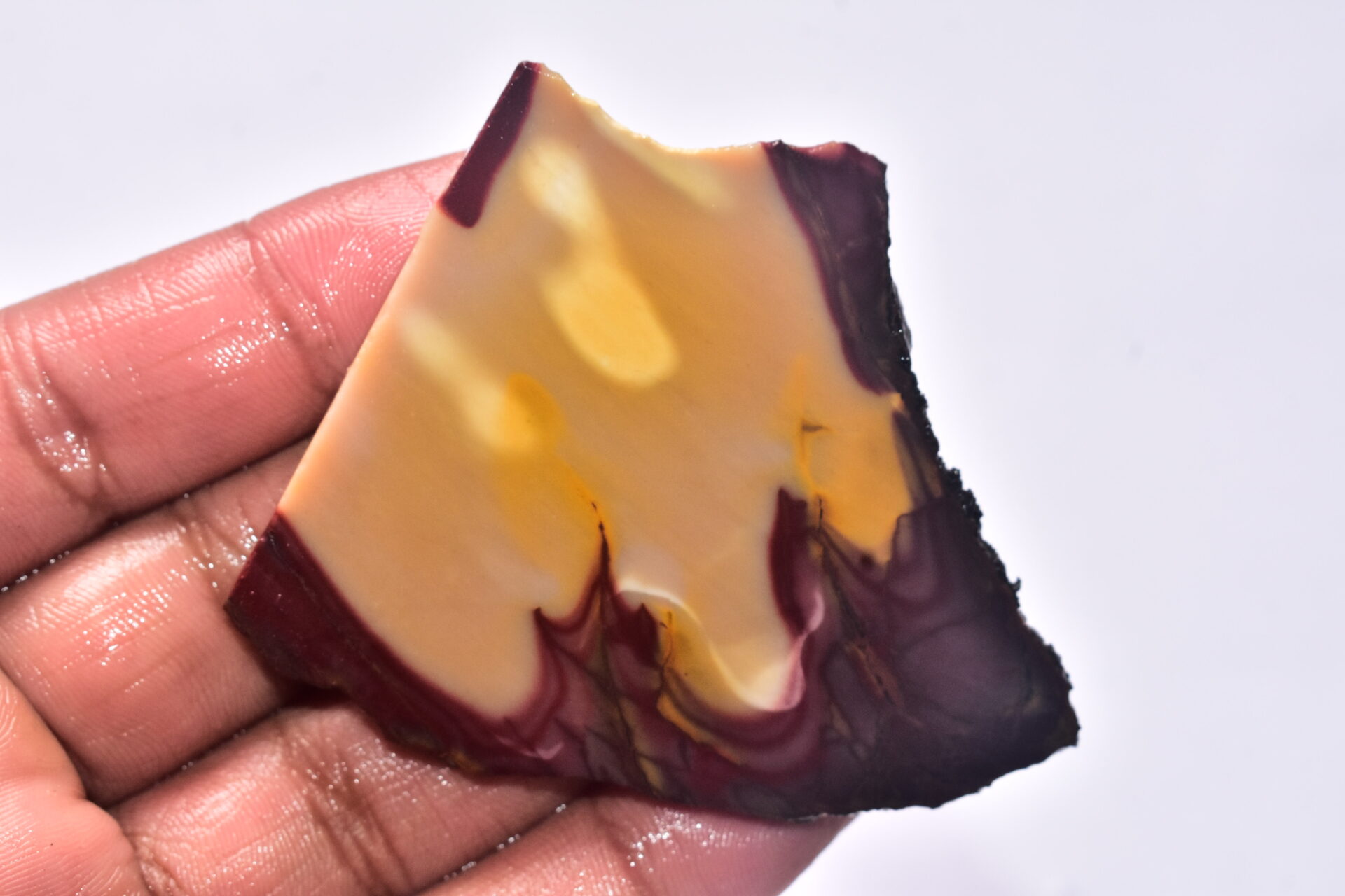 Mookaite Slice Cabochon / Red & Yellow Mookaite Slice Gemstone / Slice / 151.30 Ct. / 72x57x4 mm. / Loose Gemstone / A-233