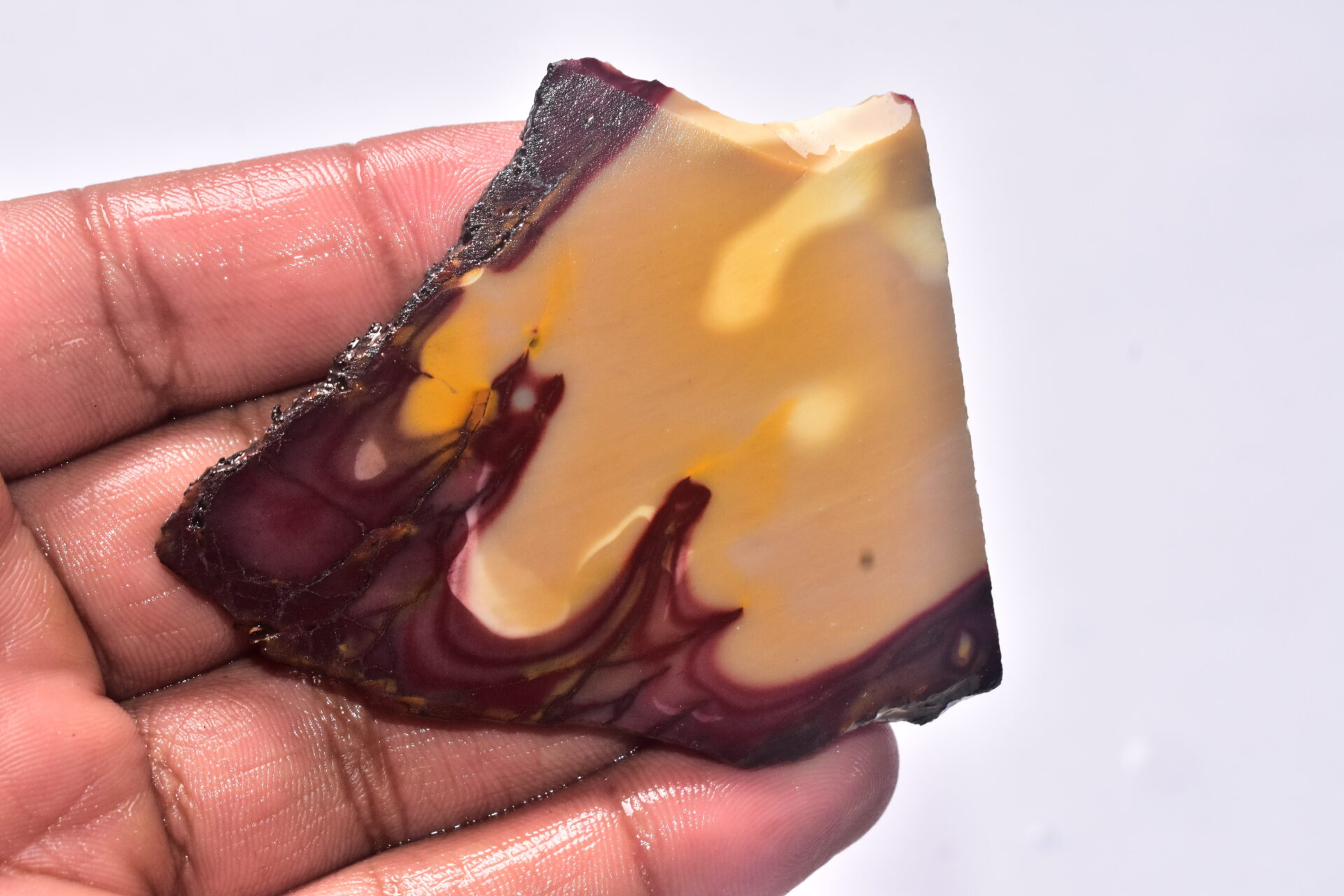 Mookaite Slice Cabochon / Red & Yellow Mookaite Slice Gemstone / Slice / 151.30 Ct. / 72x57x4 mm. / Loose Gemstone / A-233 - Image 4