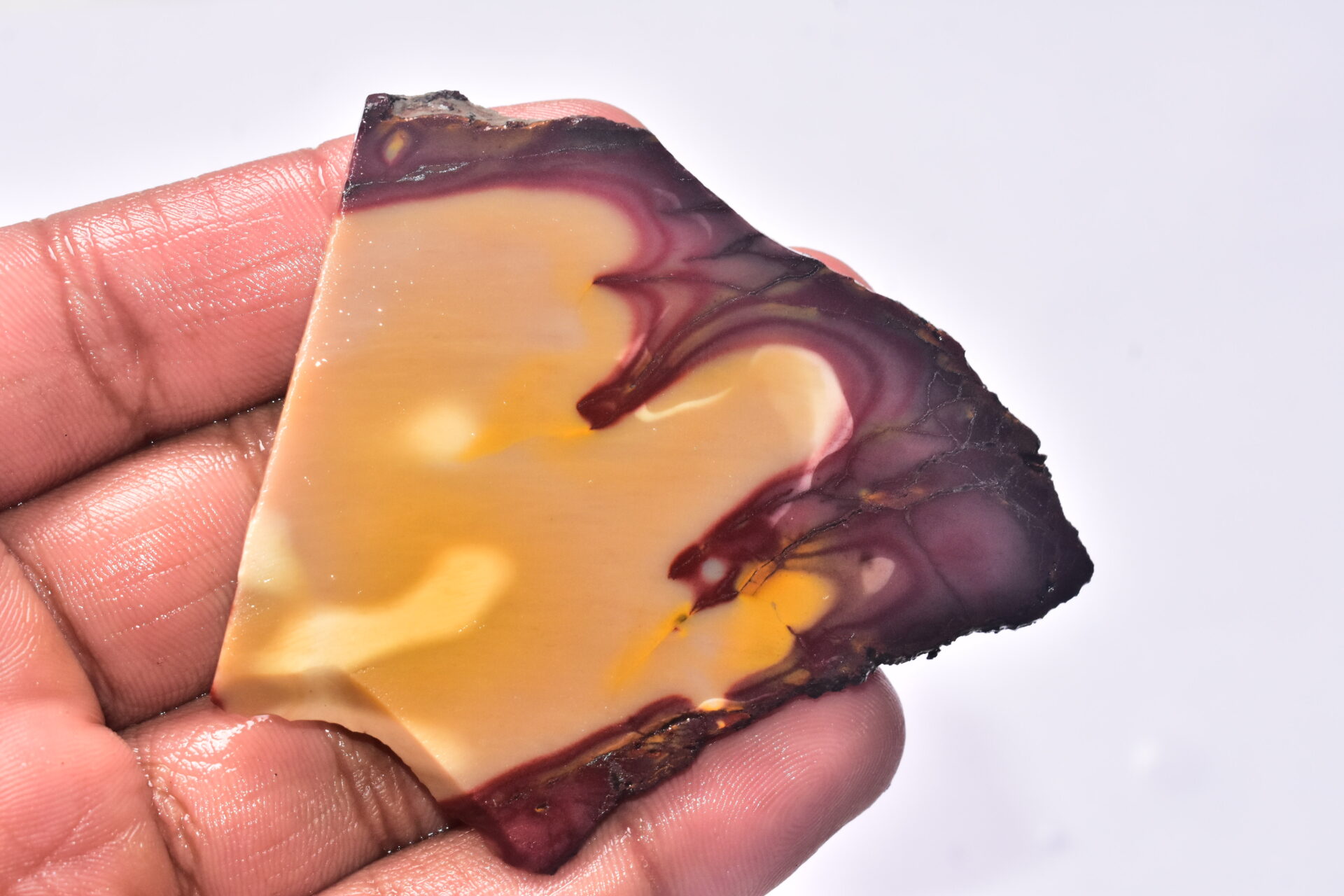 Mookaite Slice Cabochon / Red & Yellow Mookaite Slice Gemstone / Slice / 151.30 Ct. / 72x57x4 mm. / Loose Gemstone / A-233 - Image 5