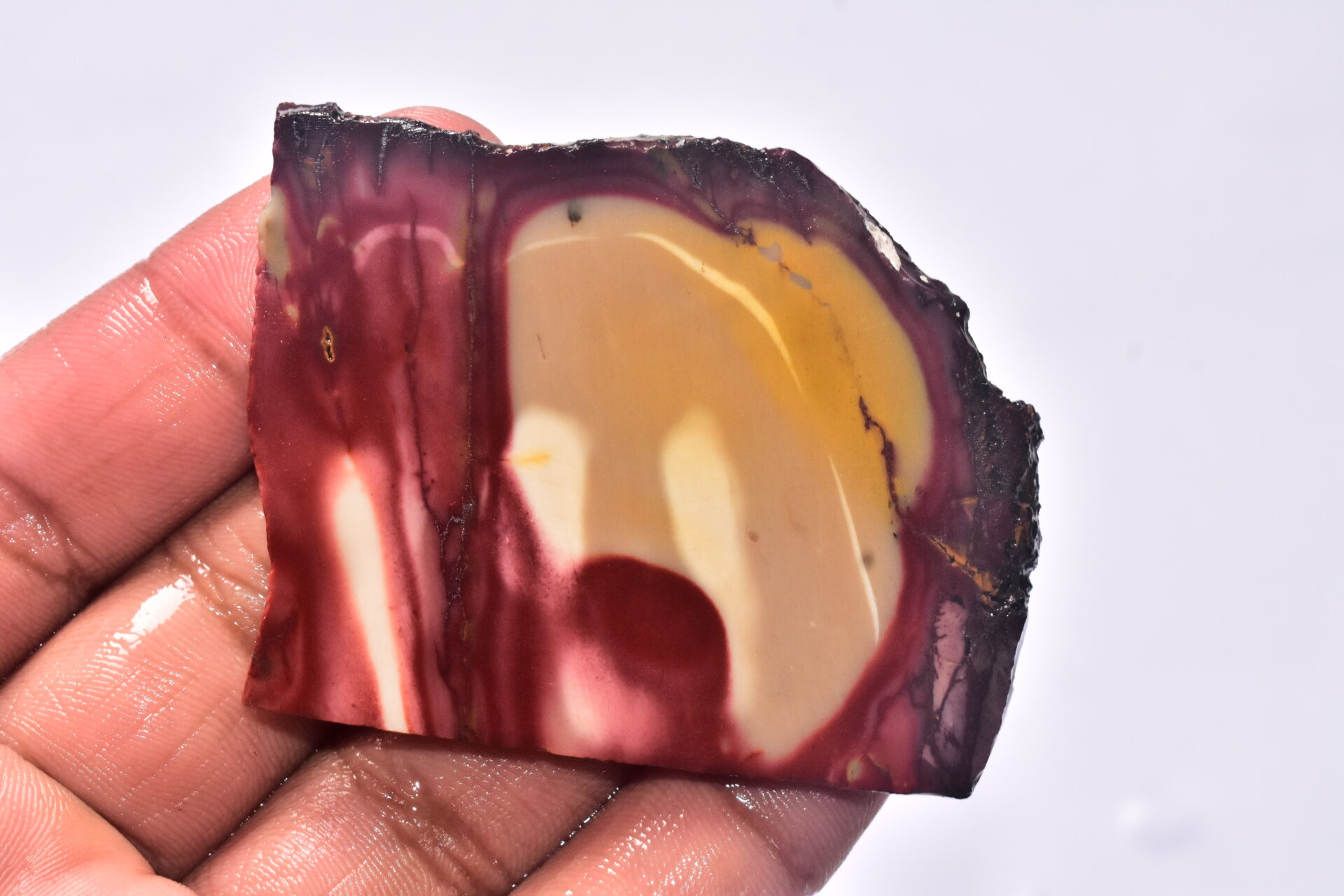 Mookaite Slice Cabochon / Red & Yellow Mookaite Slice Gemstone / Slice / 160.05 Ct. / 64x49x5 mm. / Loose Gemstone / A-241 - Image 2