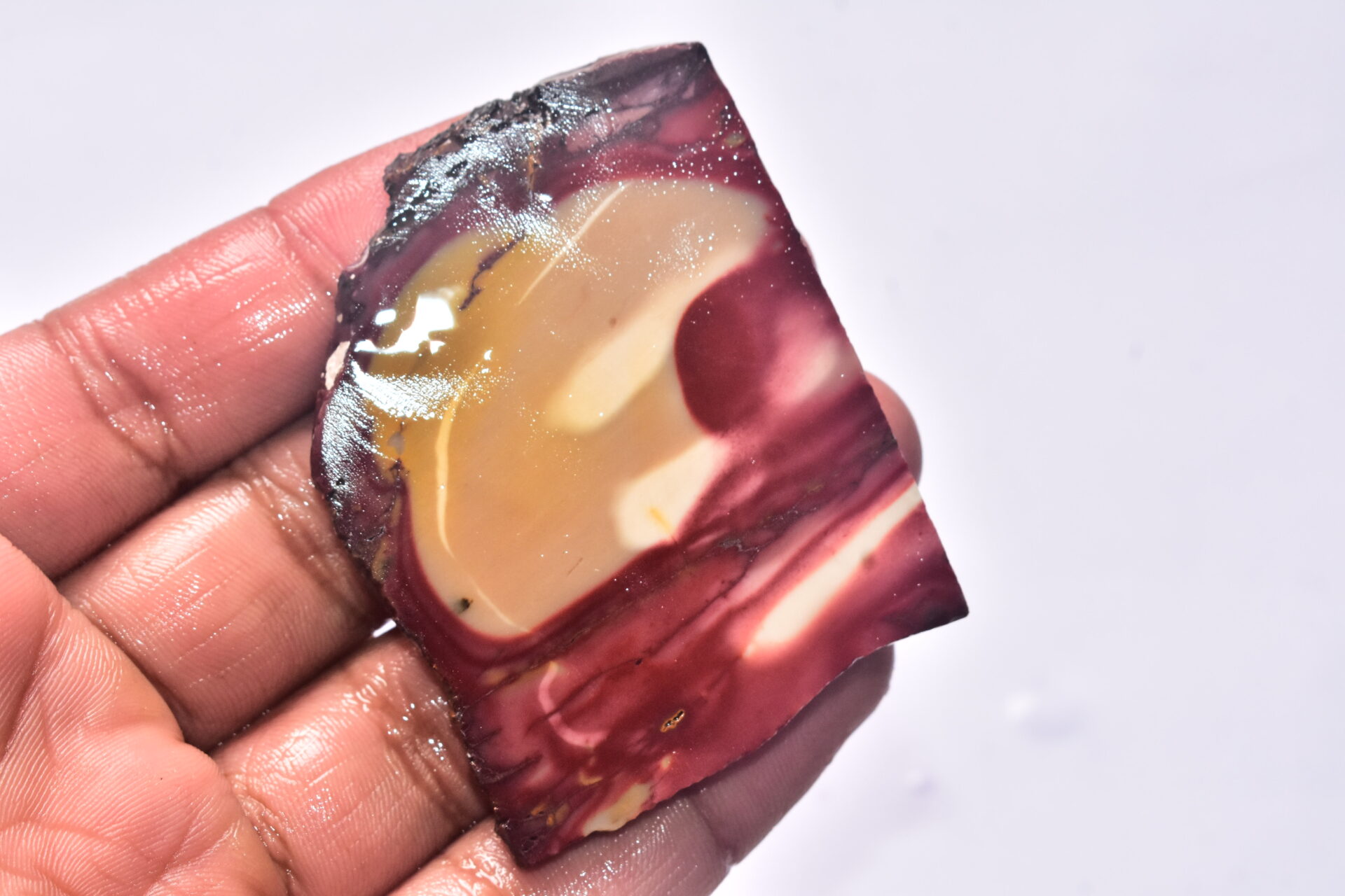 Mookaite Slice Cabochon / Red & Yellow Mookaite Slice Gemstone / Slice / 160.05 Ct. / 64x49x5 mm. / Loose Gemstone / A-241 - Image 3