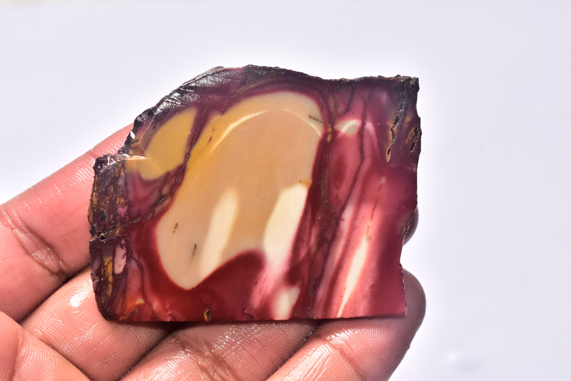 Mookaite Slice Cabochon / Red & Yellow Mookaite Slice Gemstone / Slice / 160.05 Ct. / 64x49x5 mm. / Loose Gemstone / A-241 - Image 4