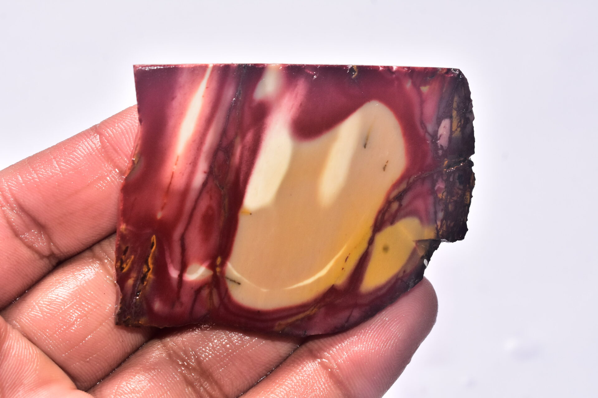 Mookaite Slice Cabochon / Red & Yellow Mookaite Slice Gemstone / Slice / 160.05 Ct. / 64x49x5 mm. / Loose Gemstone / A-241