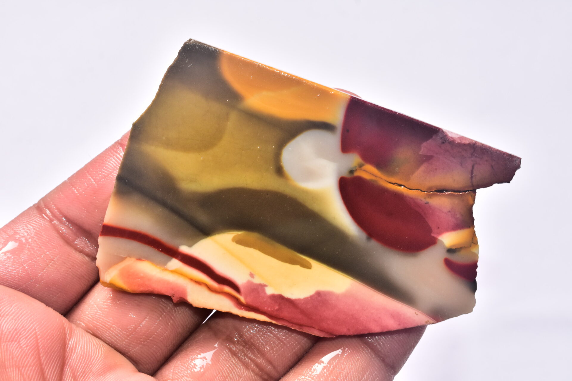 Mookaite Slice Cabochon / Red & Yellow Mookaite Slice Gemstone / Slice / 212.35 Ct. / 75x53x5 mm. / Loose Gemstone / A-236 - Image 3
