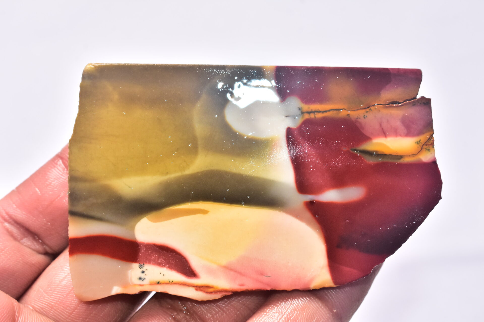 Mookaite Slice Cabochon / Red & Yellow Mookaite Slice Gemstone / Slice / 247.15 Ct. / 82x53x6 mm. / Loose Gemstone / A-229 - Image 3