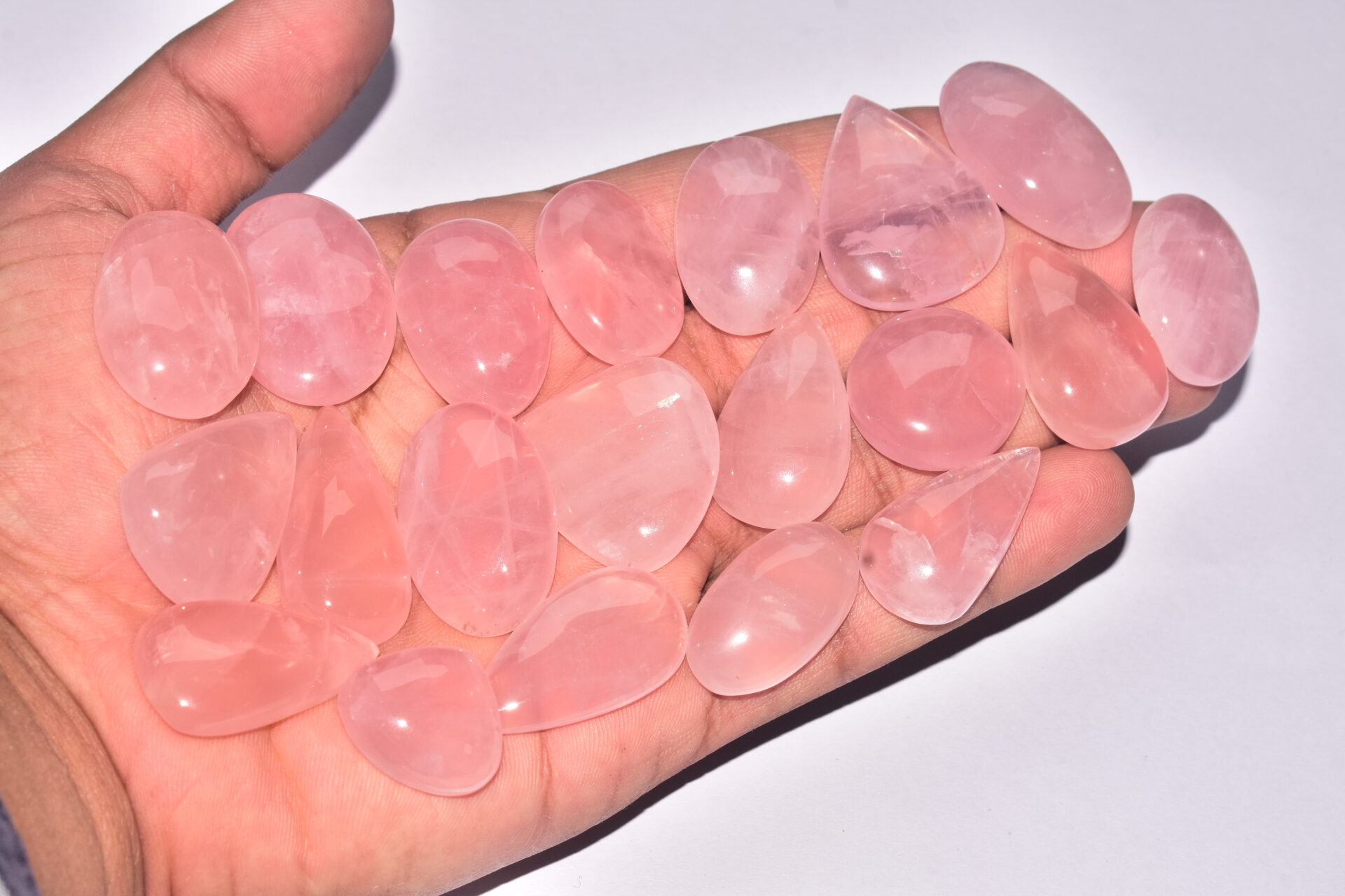 Rose Quartz Cabochon Wholesale Cabochon Rose Quartz 100 grams - Image 5